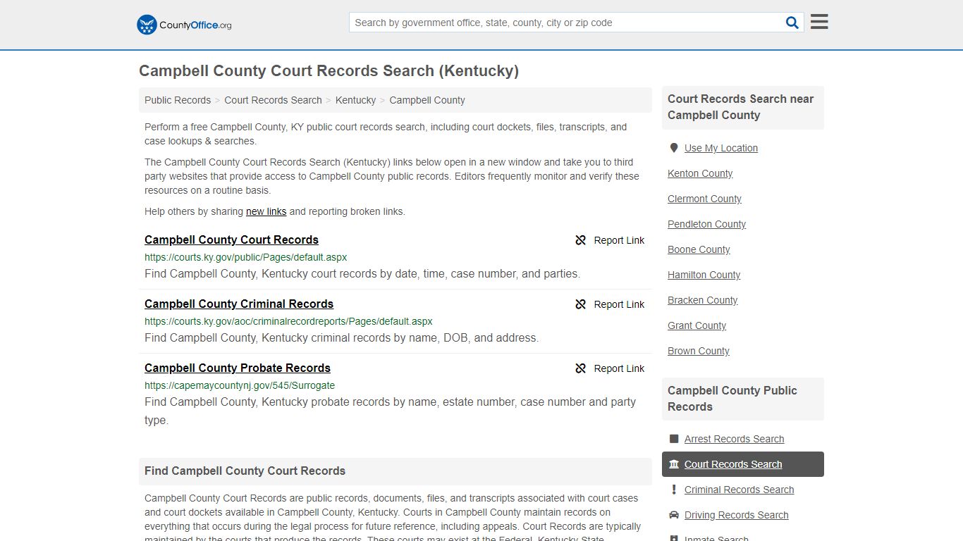 Court Records Search - Campbell County, KY (Adoptions ...